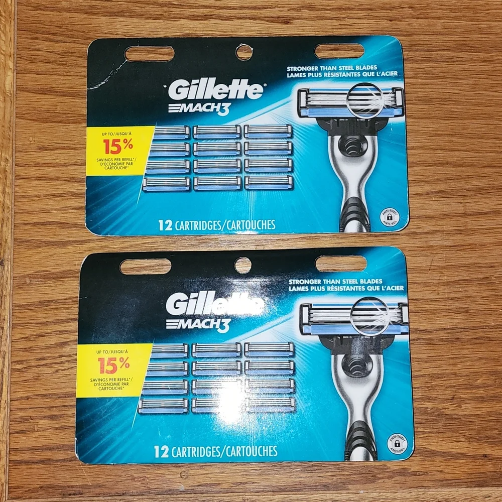 .GILLETTE MACH 3 (2 X 12 Pack) - Picture 1 of 3